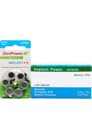 Zenipower MF A675P 1.45 V İmplant Pili 6 x 10'lu