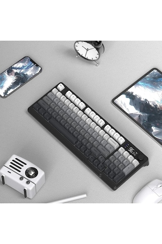 Miaxtreme Freewolf M96 2.4g+bt5.0 Triple Mebran Sessiz Tasarım Tft Led Ekranlı Reinbow Gaming Oyuncu Klavye