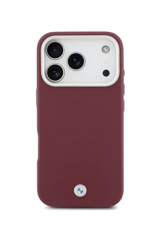 İphone 17 Pro Uyumlu Kılıf Bmw Lisanslı M-safeli Metal Logolu Tam Kaplama Deri Kapak Kırmızı Kirmizi