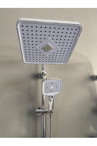 Rudi Armatür Mardin Lüx Pirinç Yönlendirici Ve Sabunluklu Robot Duş Seti Gri