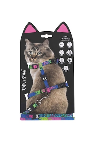 M-pets Urban Style Lava Kedi Göğüs Tasması Seti 120cm 244-58066.01