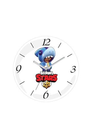 Brawl Stars Leon Logolu Bombeli Gerçek Cam Duvar Saati Çok Renkli