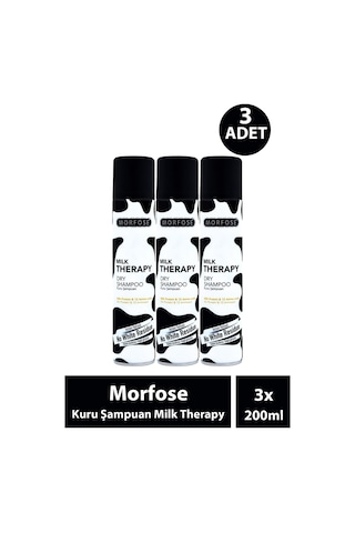 Morfose Kuru Şampuan Milk Therapy 200 Ml 3 Adet Tüm Saç Tipleri
