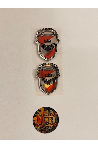 Kartal Taç Damla Sticker Etiket Kabartmalı 3d Silikon Direk Arması Kartal Taç Epoksi 2adet 3,5x3,5cm Çok Renkli
