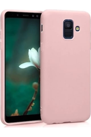 Samsung Uyumlu Galaxy A8 2018 Arka Kapak Silikon Kılıf + Temperli Cam Ekran Koruyucu