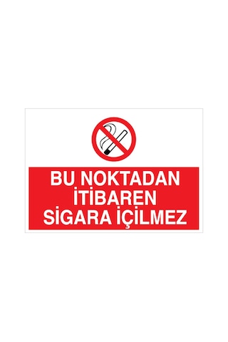 Bu Noktadan Itibaren Sigara Içilmez Uyarı Tabelası - 20x30 Foreks - Sig17