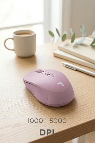 Şarj Edilebilir Teknoloji Taşınabilir Mouse Çift Modlu Sessiz Kablosuz Fare Tm17 Pembe