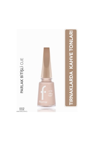 Flormar Latte Nail Enamel Yüksek Pigmentli & Parlak Bitişli Oje 002 Bare Macchıato