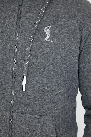 Polostate Erkek İskelet Nakış Fermuarlı 3 İplik Sweatshirt Antrasit