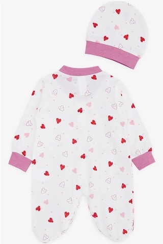 Breeze Kız Bebek Patikli Tulum Sevimli Renkli Kalp Desenli 0 3 Ay 6 Ay, Ekru Ekru
