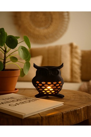 3d Dekoratif Baykuş Mumluk , Tealight Mumluk , Bohem Rustik Ev Dekoru , Hediyelik Romantik Aydınlatma