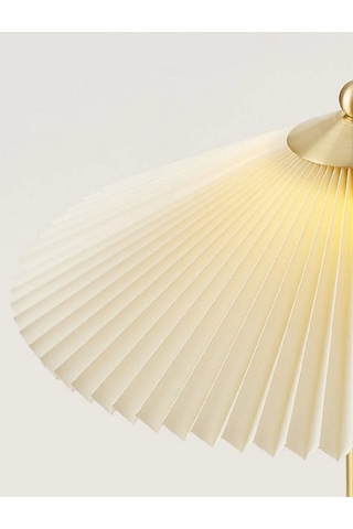 Exclusive Collection Krem Şapka Tasarım Umbrella Abajur Eskitme Gold Sarı Gold
