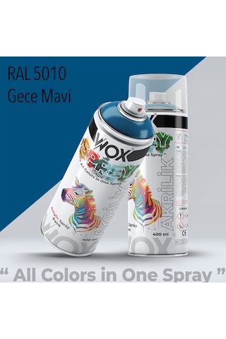 Wox Akrilik Sprey Boya, Ral 5010 Gece Mavisi 400 Ml. 5010