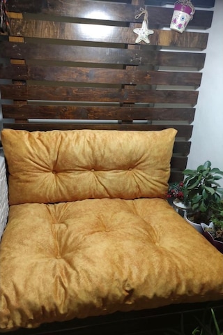 Mutfaktamoda Mutfakta Moda Sarı Yer Minderi Ikili Takım /Köşe Minderi