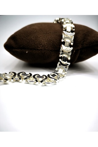 Omar Silver Erkek Euro 10 MM Beyaz Gümüş Bileklik