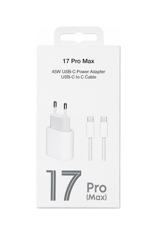 Solgun Apple iPhone Uyumlu Uyumulu 17/pro/pro Max Şarj 45w Usb-c Adaptör Type-c To Type-c Kablo
