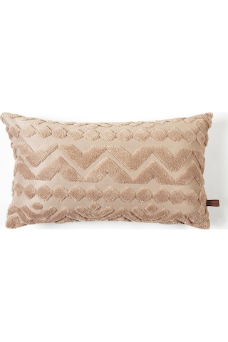 Bohem Özel Tasarım Punch Panç Desen Dekoratif Dikdörtgen Kırlent Kılıfı 28x50 cm Letta Natural