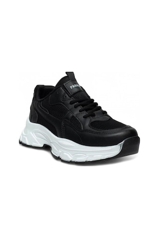 Queen Step 9953-25 Deri Anorak Anatomik Sneaker Siyah Beyaz 36-40 Siyah