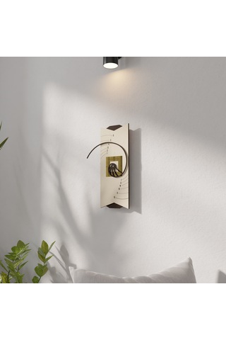 Dekoratif Fibonacci Tasarımlı Ahşap Duvar Saati Kahverengi