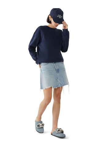 Frame Ritz Unisex Tonal Logo Crewneck - Koyu Mavi