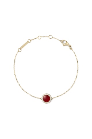Audrey Bracelet Red Agathe Gold Gold
