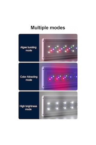 Moly Led Akvaryum Işığı - Renk Ve Parlaklık Ayarlı, 60cm Tanklar İçin, Enerji Tasarruflu Su Bitki Ve Balık Işığı Beyaz Beyaz