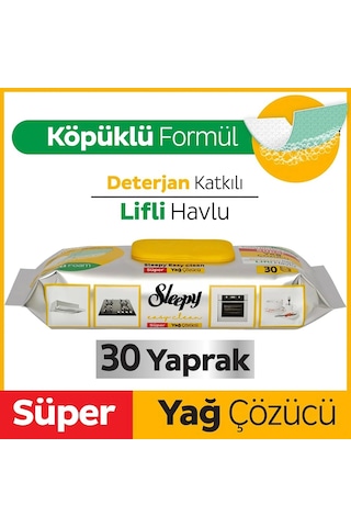 Mey İthalat Yüzey Temizlik Havlusu 30 Adet Yağ Çözücü