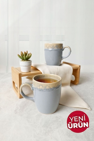 Keramika Shizen Gri Bulut Kupa 9 Cm 2 Adet 613 Gri