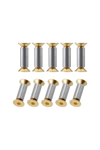 Xurunkeji 10 Paket Bıçak Sapı Vidaları Perçinler Cıvatalar Bağlantı Elemanları, Altın Altıgen Düz Başlı Vidalar, Bıçak Üretici Vidaları 5x3x2cm