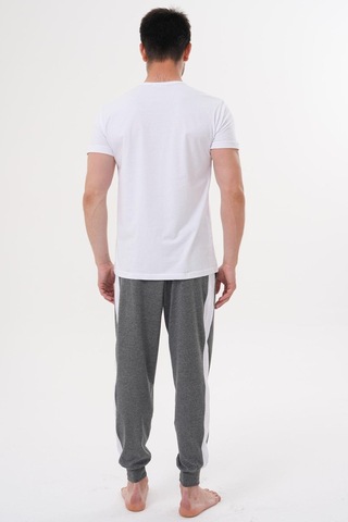 Mecit 4000 Beyaz Füme Erkek Büyük Beden Pijama Takımı Füme