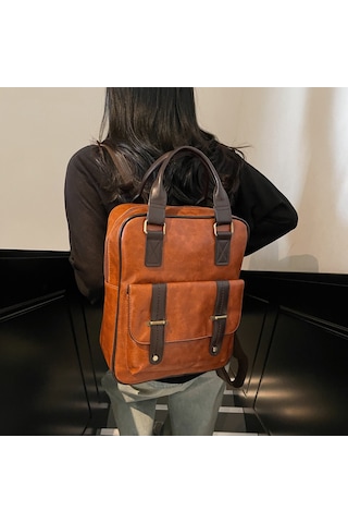 Kadınlar İçin Yeni Popüler Moda Düz Renk Öğrenci Okul Çantası Rahat Sırt Çantası Retro Büyük Kapasiteli Çantasiyah Diğer