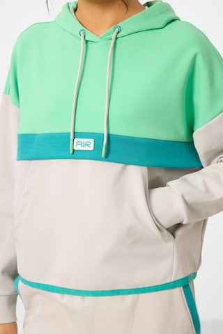 Tommy Life Taş Kapüşonlu Pamuklu Renk Bloklu Kadın Eşofman Takım - 95327 Taş