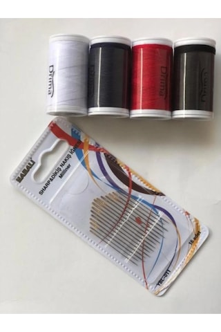 Dikiş İpi İplik İğne Seti 4 Adet 100 M