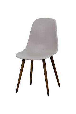 Vilinze Eames Kestane Ahşap Ayak Plastik Gri Sandalye Eames-beyaz Gri - Kestane