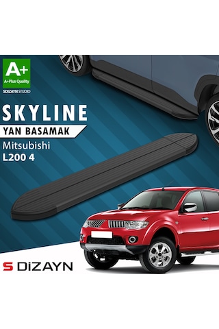 S-dizayn Mitsubishi L200 4 Skyline Siyah Yan Basamak 193 Cm 2006-2015 A+ Kalite