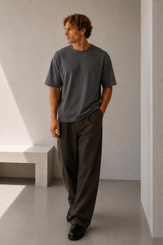 Alexandergardi Oversize Bisiklet Yaka T-shirt Gri