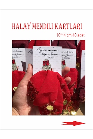 Kına Gecesi Halay Mendili Kartları 40 Adet Mendil Dahil Değildir