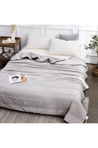 Jian Fan Yaz Serin Yorgan Ev Krima Yorgan Düz Yaz Yorgan Gri Büyük Büyük Gümüş