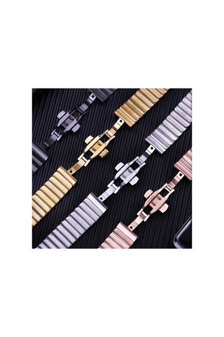 Newface - 61 - Apple Watch Uyumlu 42mm Kr413 Fine Steel Kordon - Csmo-tex - - Rose