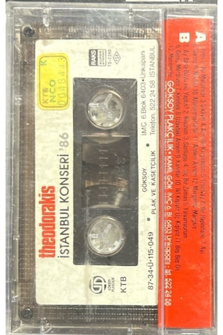 Plak Değildir Kaset Tir Kaset Theodorakis İstanbul Konseri Liva