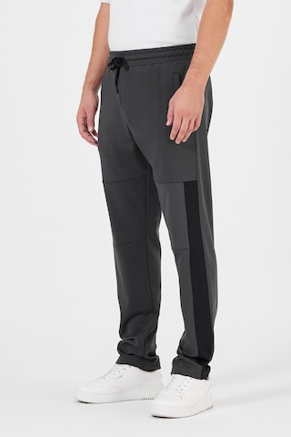 Erkek Siyah-Antrasit Standart Fit Normal Kesim Düz Paça Cep Fermuarlı Rahat Jogger 2'li Eşofman Altı Siyah - Antrasit