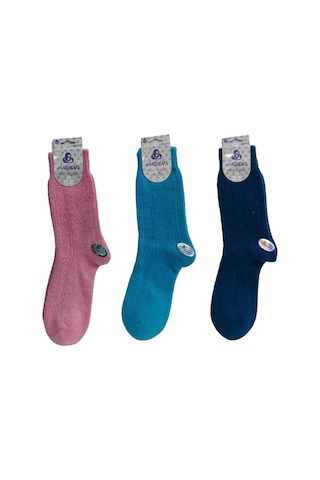 3'lü Set Dikişsiz Renkli Yün Soket Kadın Çorap-çok Renkli Çok Renkli