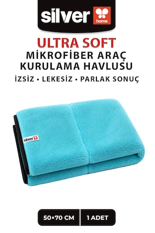 Mikrofiber Araç Kurulama Havlusu 50x70 Cm 600 Gsm Ultra Emici Oto Kurulama Bezi Çizmeyen Siyah Overlok Kenarlı