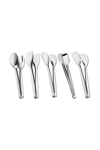 5'li Çelik Maşa Seti, 28cm, Pasta Makarna Servis Salata Izgara Maşa
