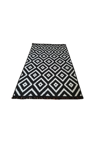 Algelsineve Piramit Desen Siyah & Beyaz Çift Taraflı Antik Kilim 80x125 Siyah - Beyaz