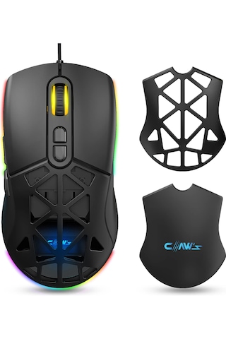 Nexus X1 12800 Dpi Reflex Örgü Kablolu & Değiştirilebilir Kapaklı Gaming Mouse - Siyah Gm-nexus-s1-b