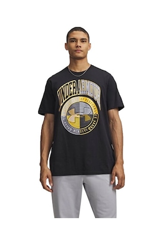 Under Armour Ua M Varsity Crest Ss Erkek Günlük Tişört 6009249-001 Siyah Siyah