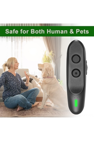 Yaleker Taşınabilir Ultrasonik Köpek Caydırıcı Ve Eğitim Cihazı, Siyah Abs, 300mah Pil