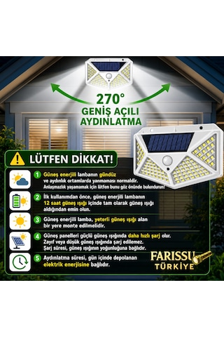 Solar Hareket Sensörlü Dış Mekan Bahçe Lambası 9 Adet