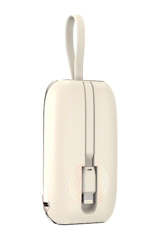 Linktech Mp09 9600 Mah Type-c / Lightning Kablolu 22.5w Powerbank Pd3.0 Krem